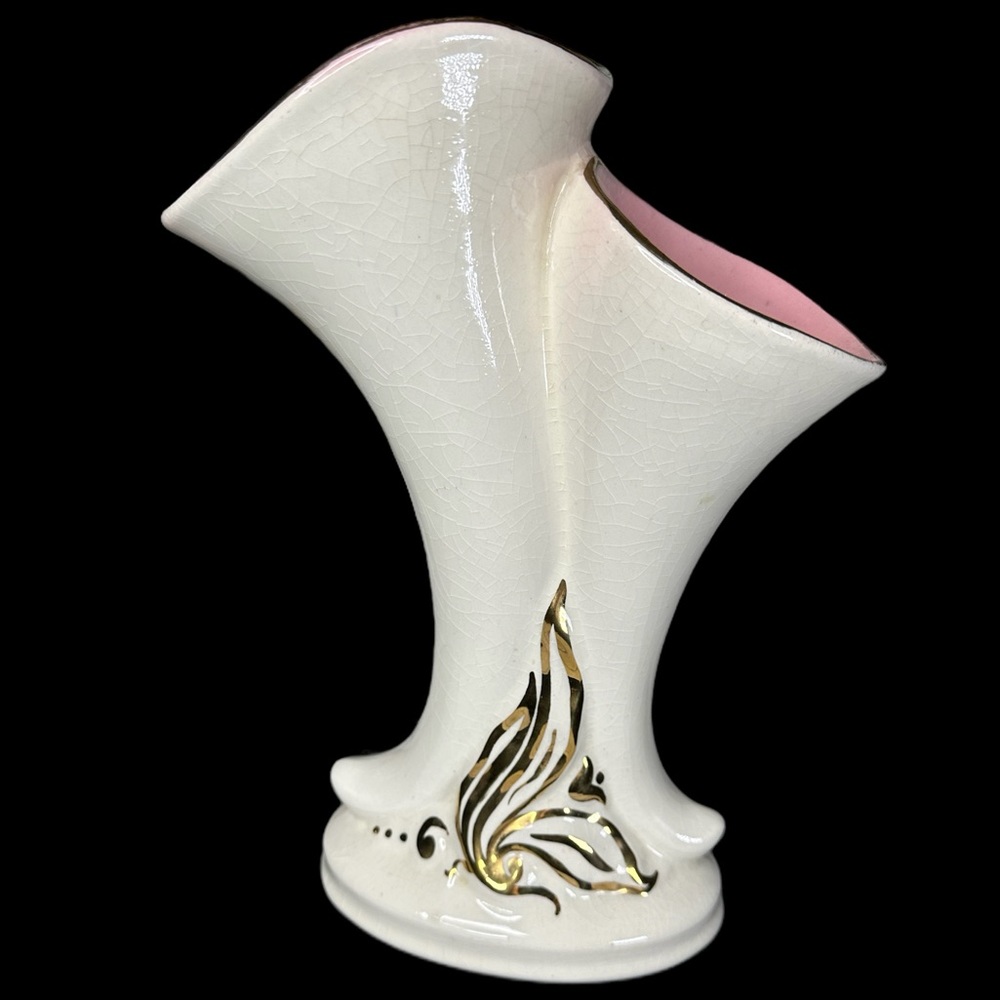 1942 Vintage Double Vase with Gold Trim